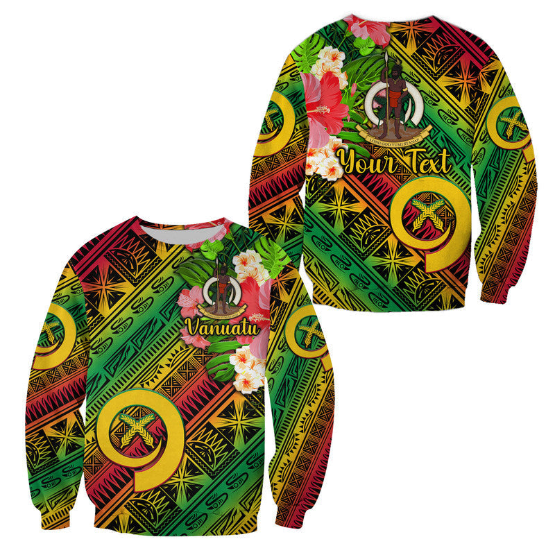 Custom Personalised Vanuatu Sweatshirt Independence Be Proud Vanuatu Flag Gradient Vibes