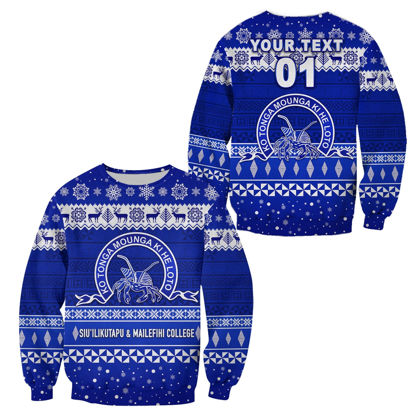 Custom Personalised Siu'ilikutapu & Mailefihi College Christmas Sweatshirt Simple Style
