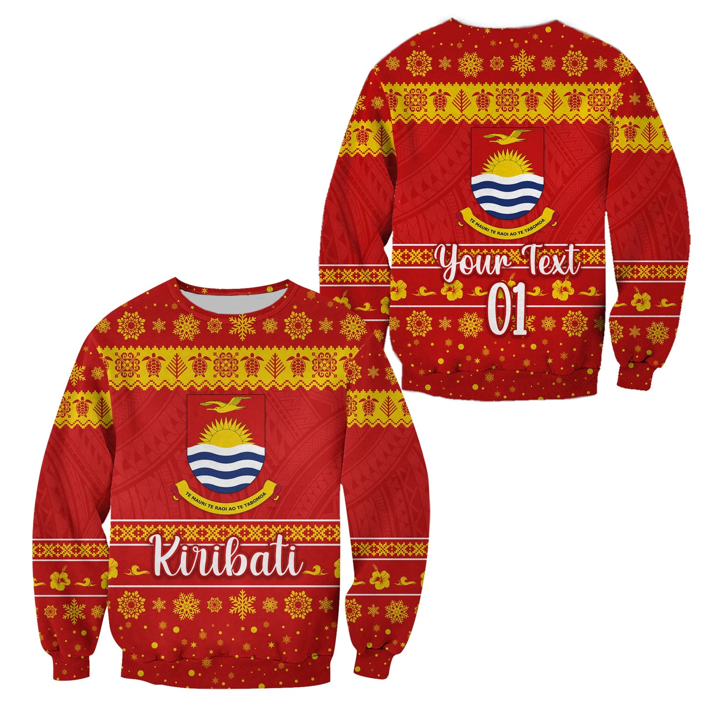 Custom Personalised Kiribati Christmas Sweatshirt Simple Style