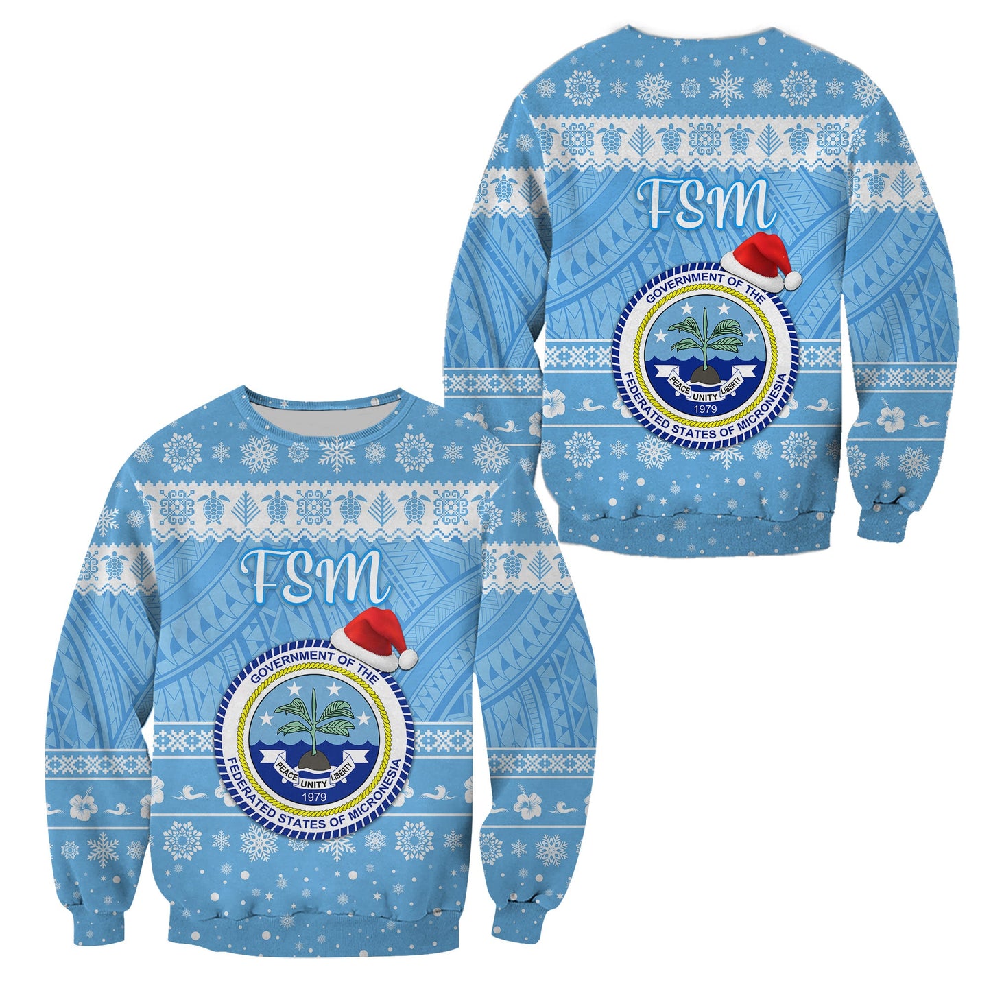 Federated States of Micronesia Christmas Sweatshirt Simple Style FSM Seal