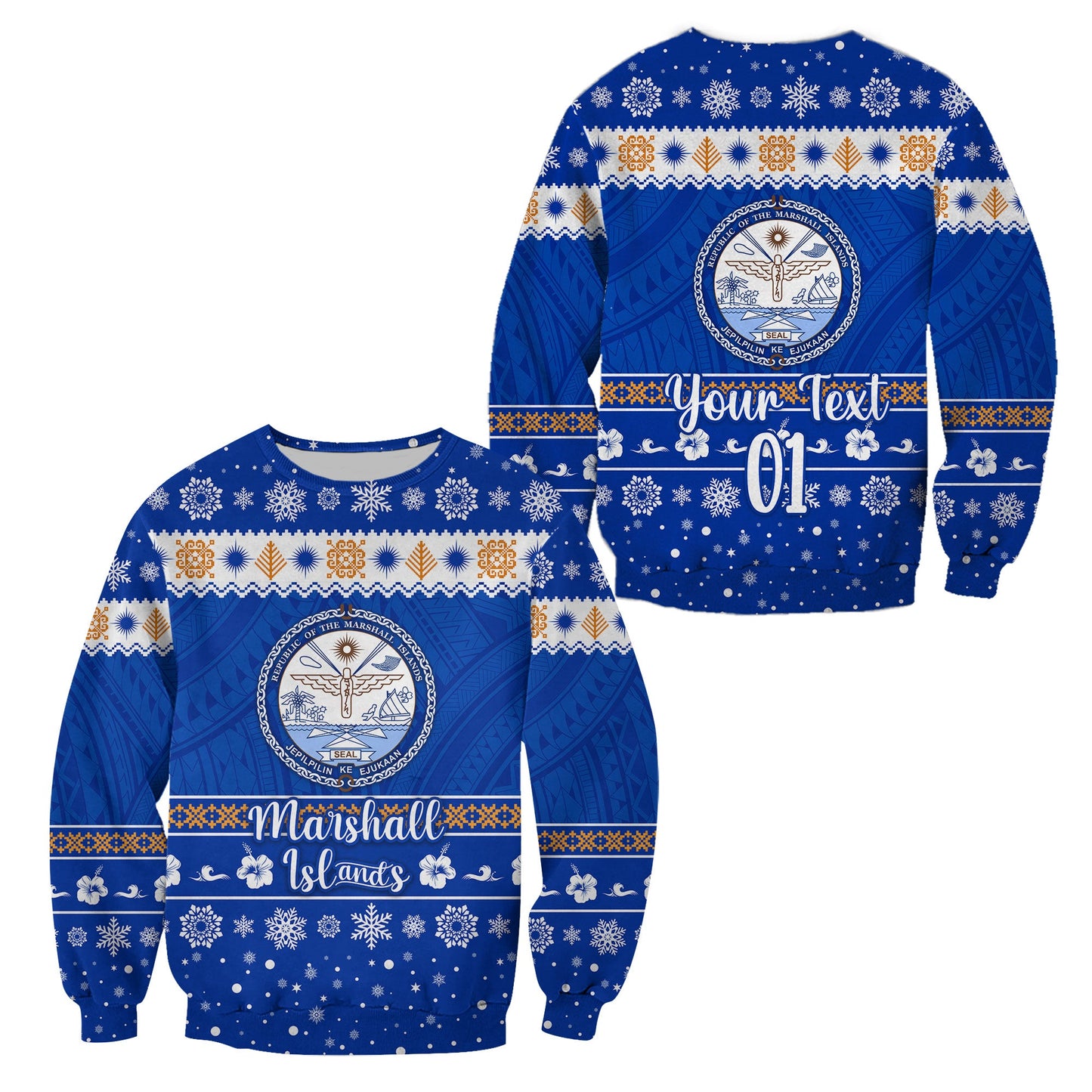 Custom Personalised Marshall Islands Christmas Sweatshirt Simple Style