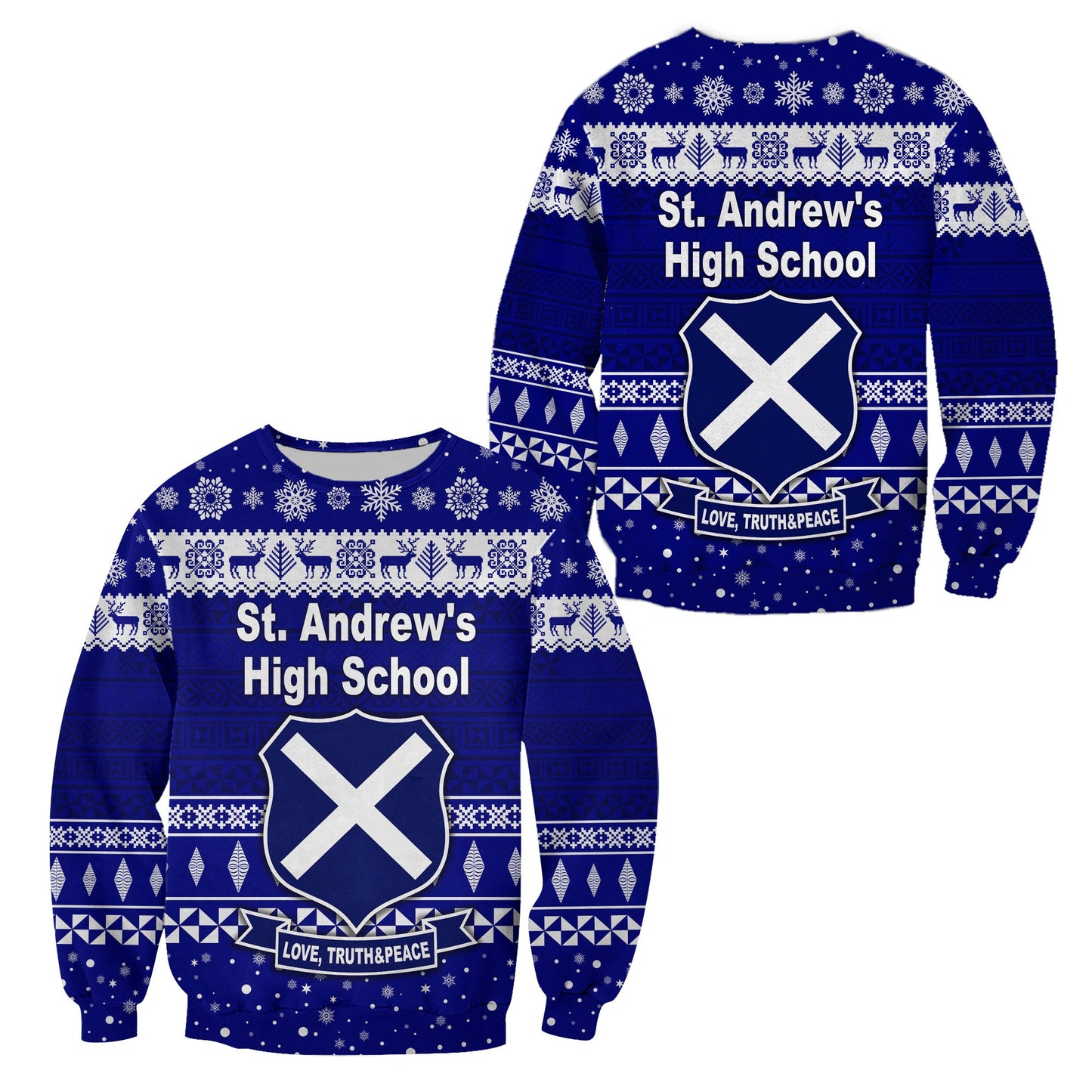 St. Andrew's High School Christmas Sweatshirt Simple Style