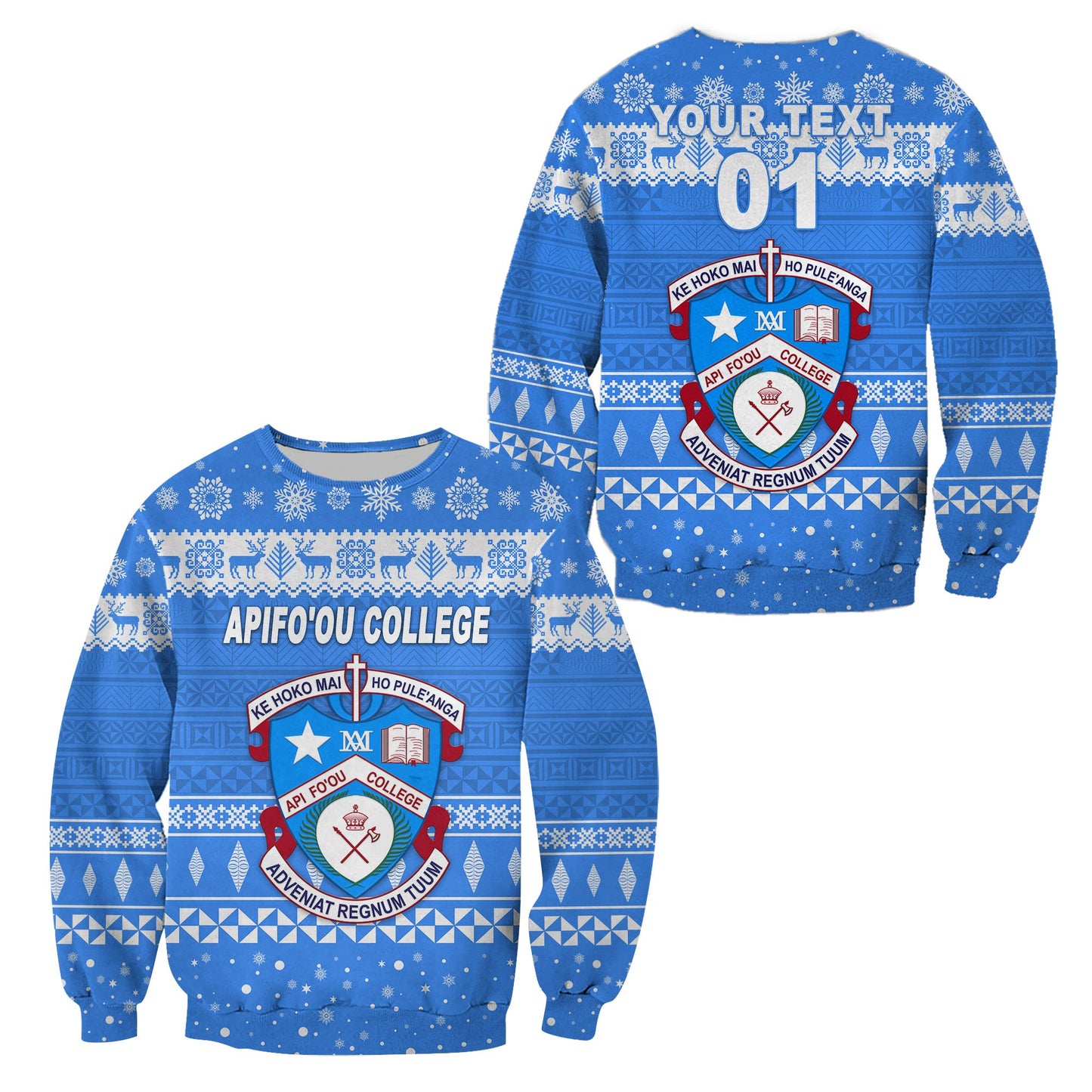 Custom Personalised Apifo'ou College Christmas Sweatshirt Simple Style