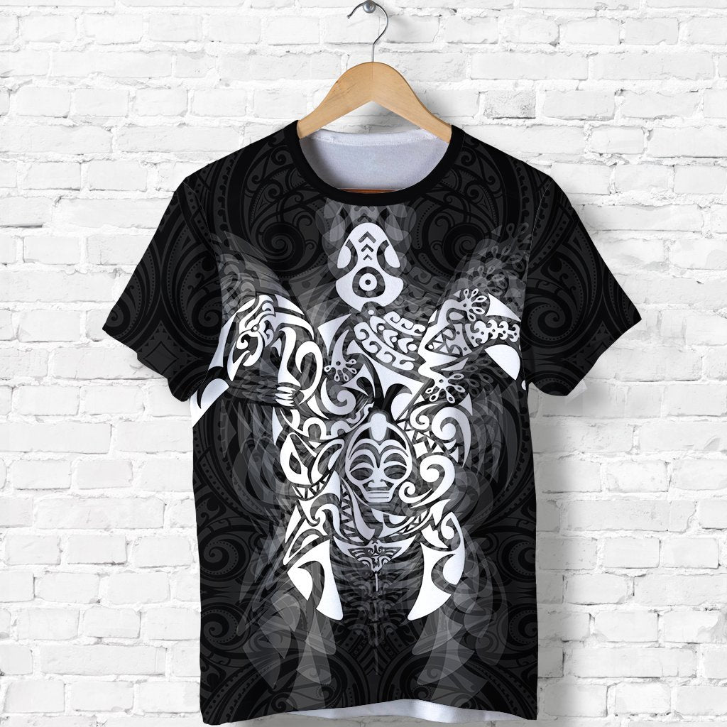 New Zealand Maori Shirt, Wairua Tattoo Turtle T Shirt - White