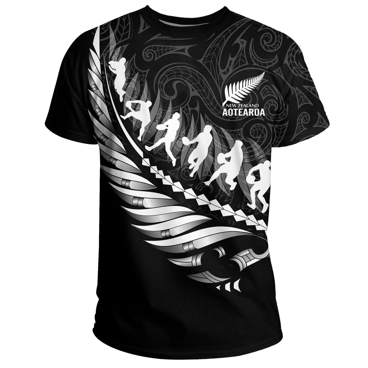 Aotearoa New Zealand T - Shirt - Maori Fern Rugby