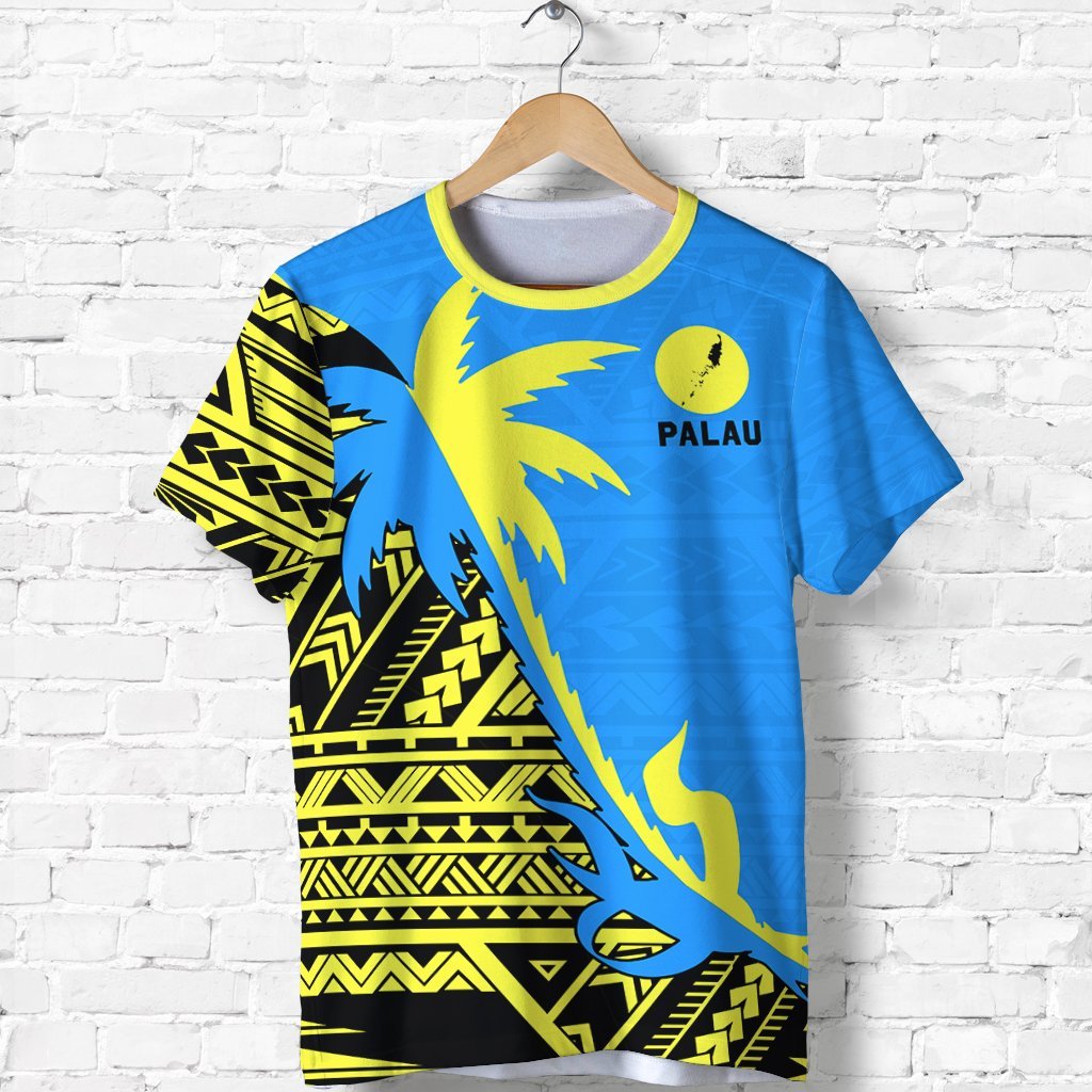 Palau T Shirt Palau Flag Map Coconut Tree K4