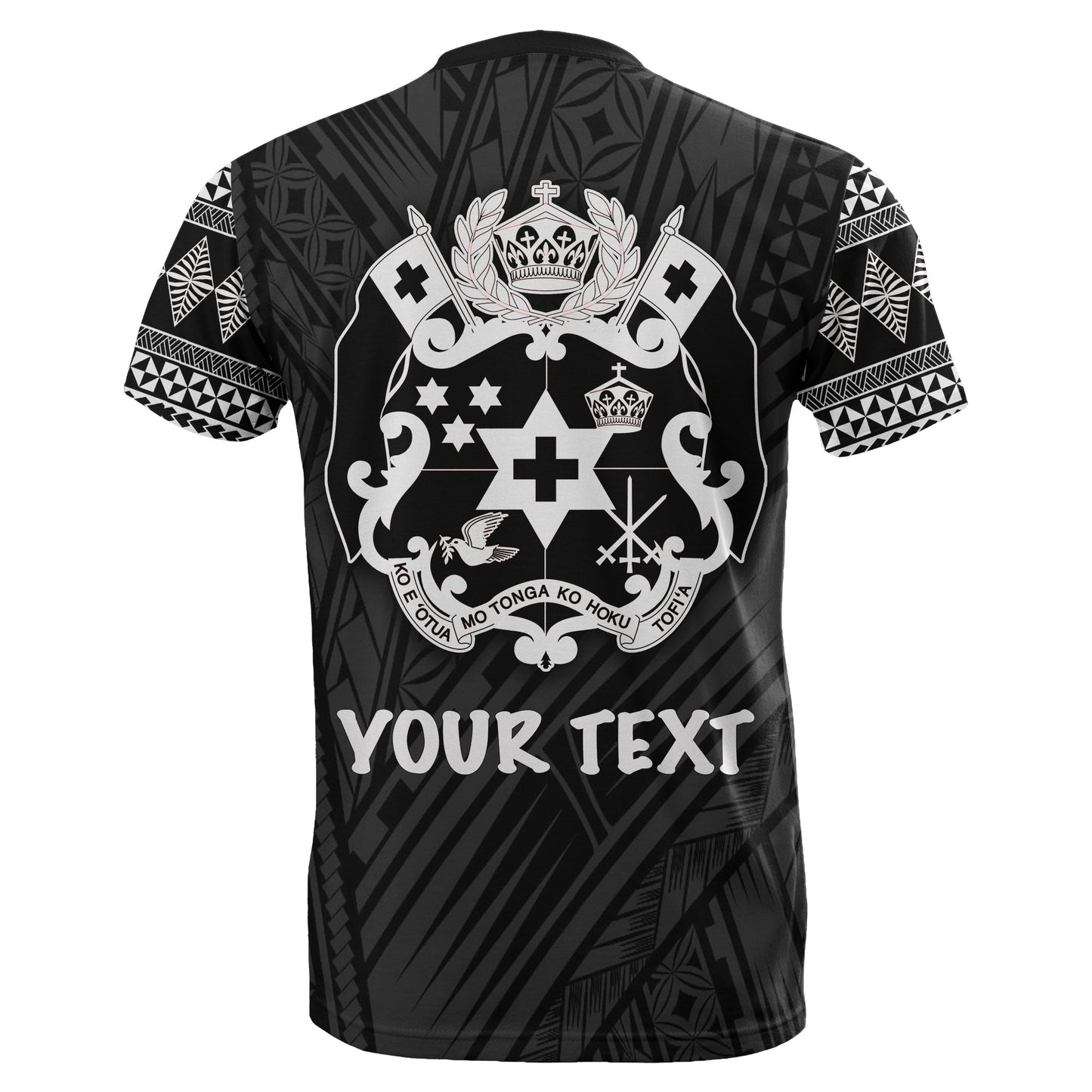 Custom Personalised Tonga T Shirt Ngatu Black Style