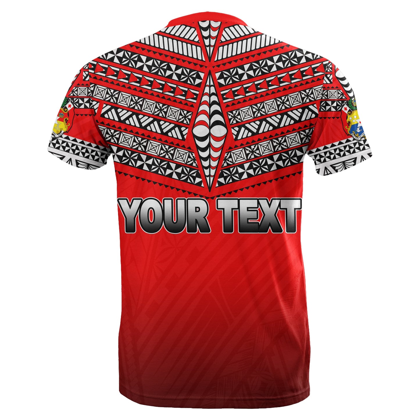 Custom Personalised Tonga T Shirt Ngatu Polynesian Red Style