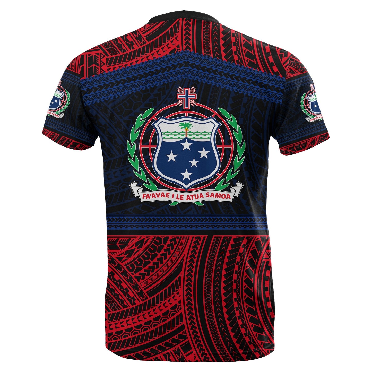 Samoa Rugby Polynesian Patterns T - Shirt Red