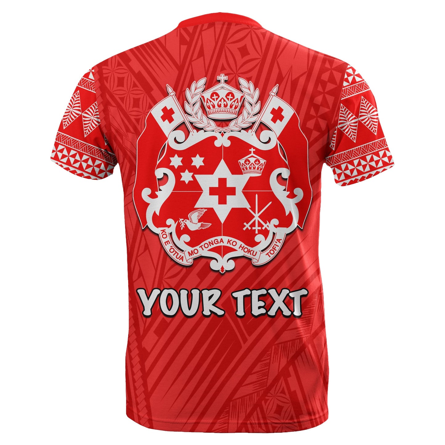 Custom Personalised Tonga T Shirt Ngatu Red Style