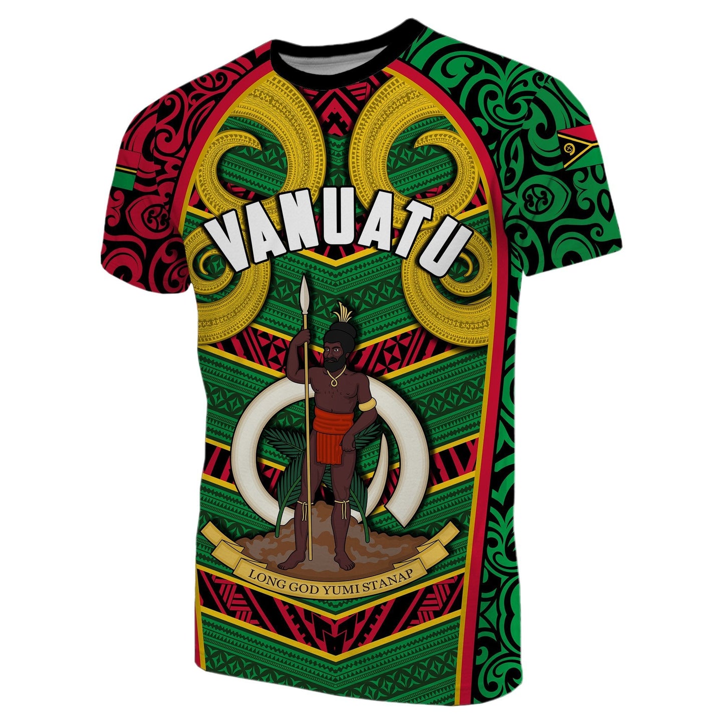 Vanuatu T-Shirt Pig Tusk Polynesian Coat Of Arms