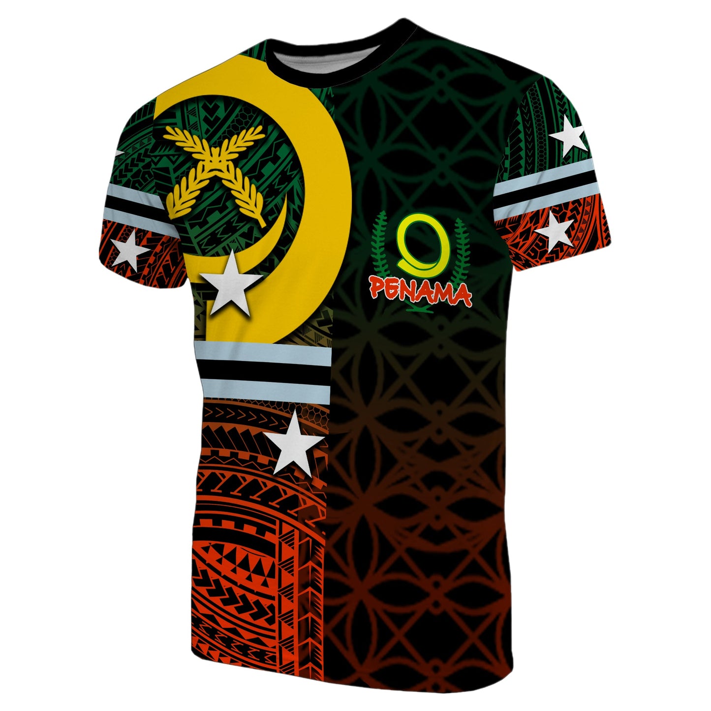 Penama Province T Shirt Of Vanuatu Polynesian Patterns Mix Sand Drawing