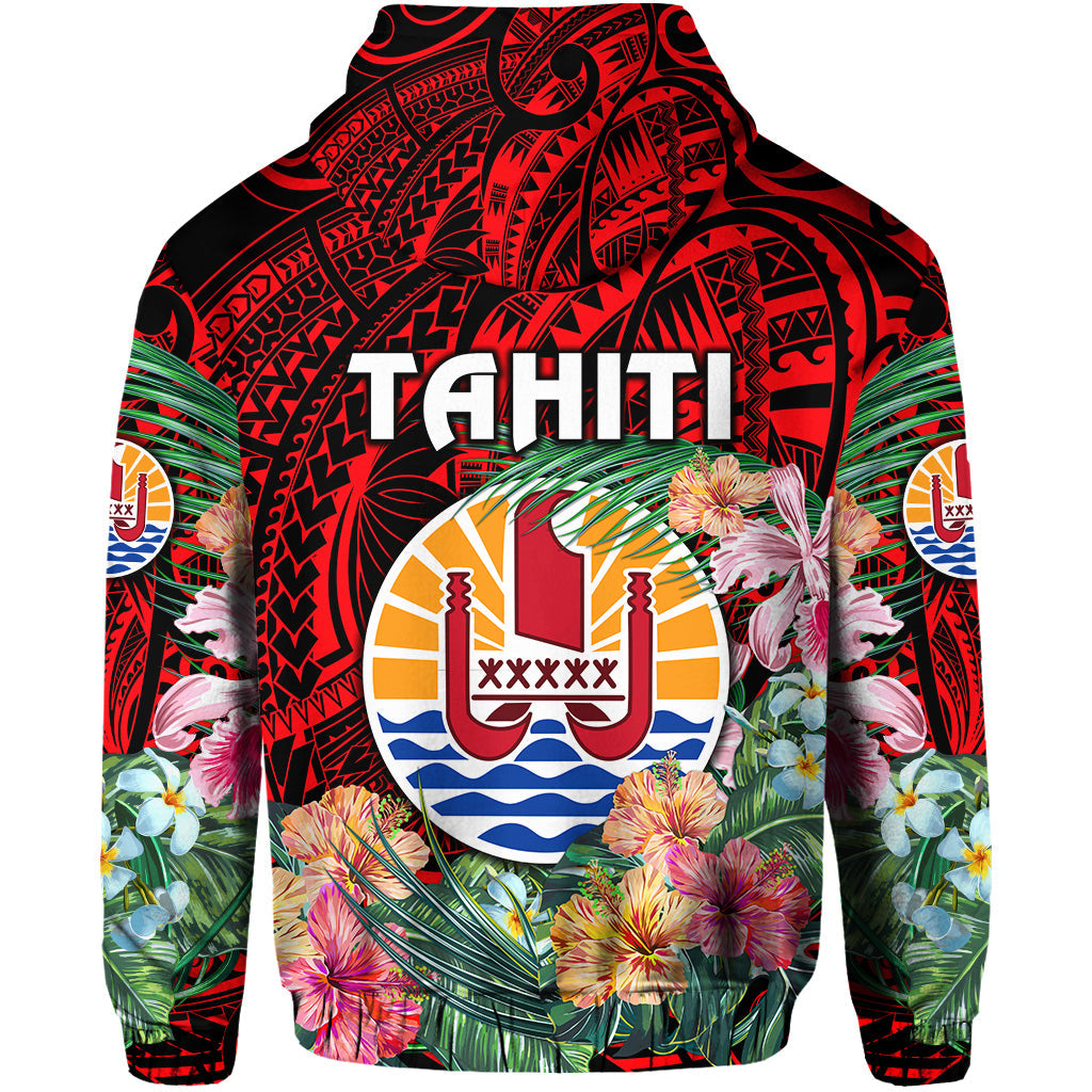 ( Personalised) Tahiti Zip Hoodie French Polynesia Simple Vibes Red