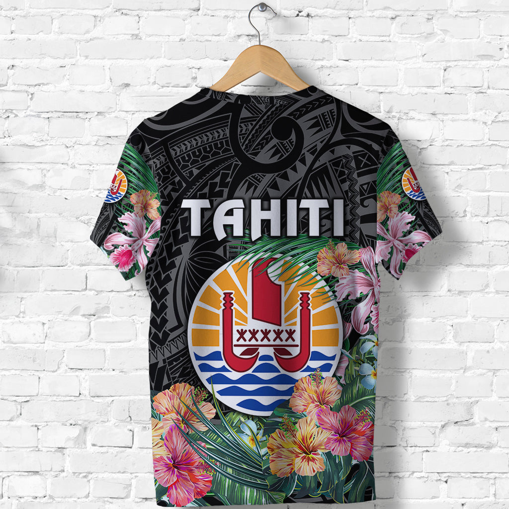 (Custom Personalised) Tahiti T Shirt French Polynesia Simple Vibes Black