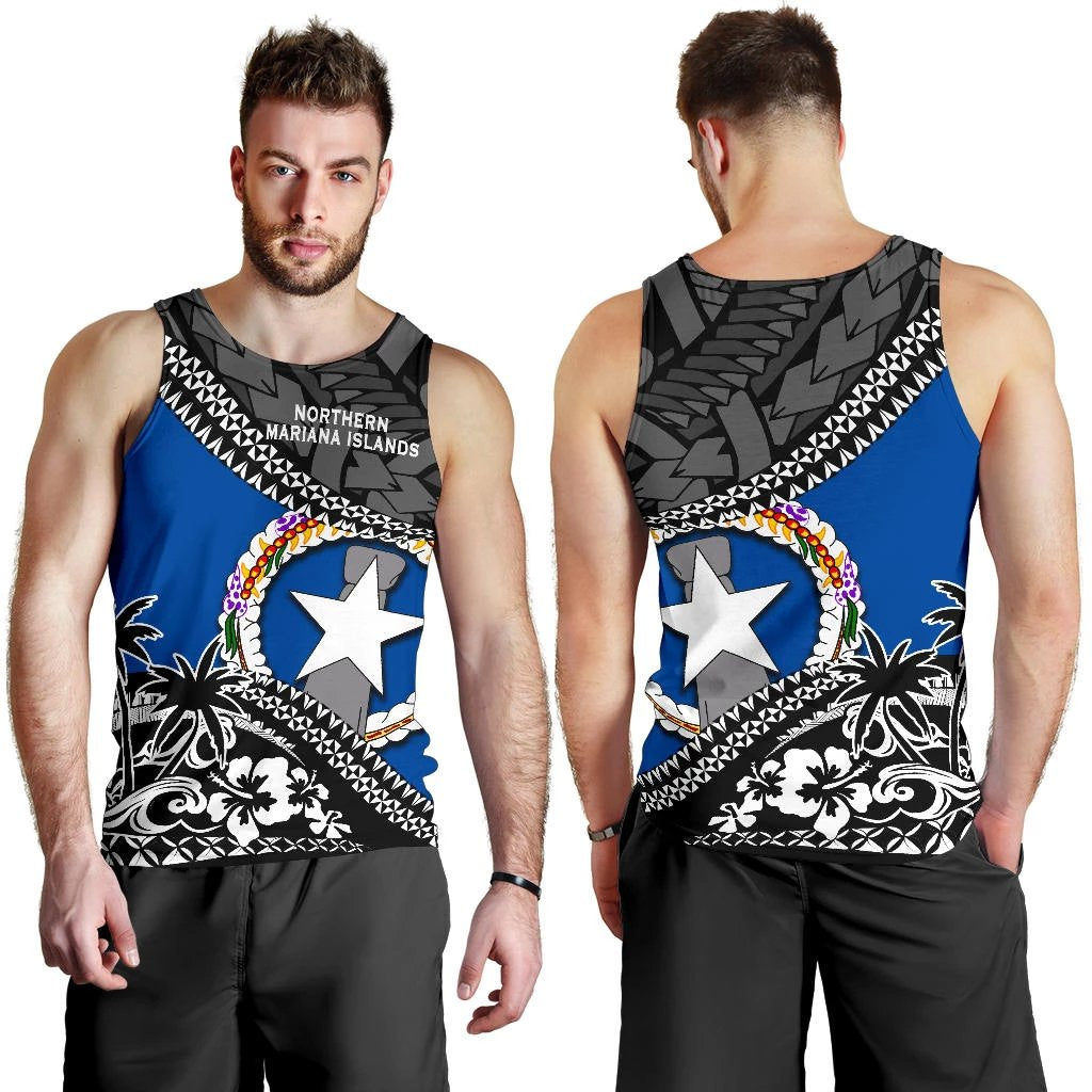 Northern Mariana Islands Men Tank Top Fall In The Wave