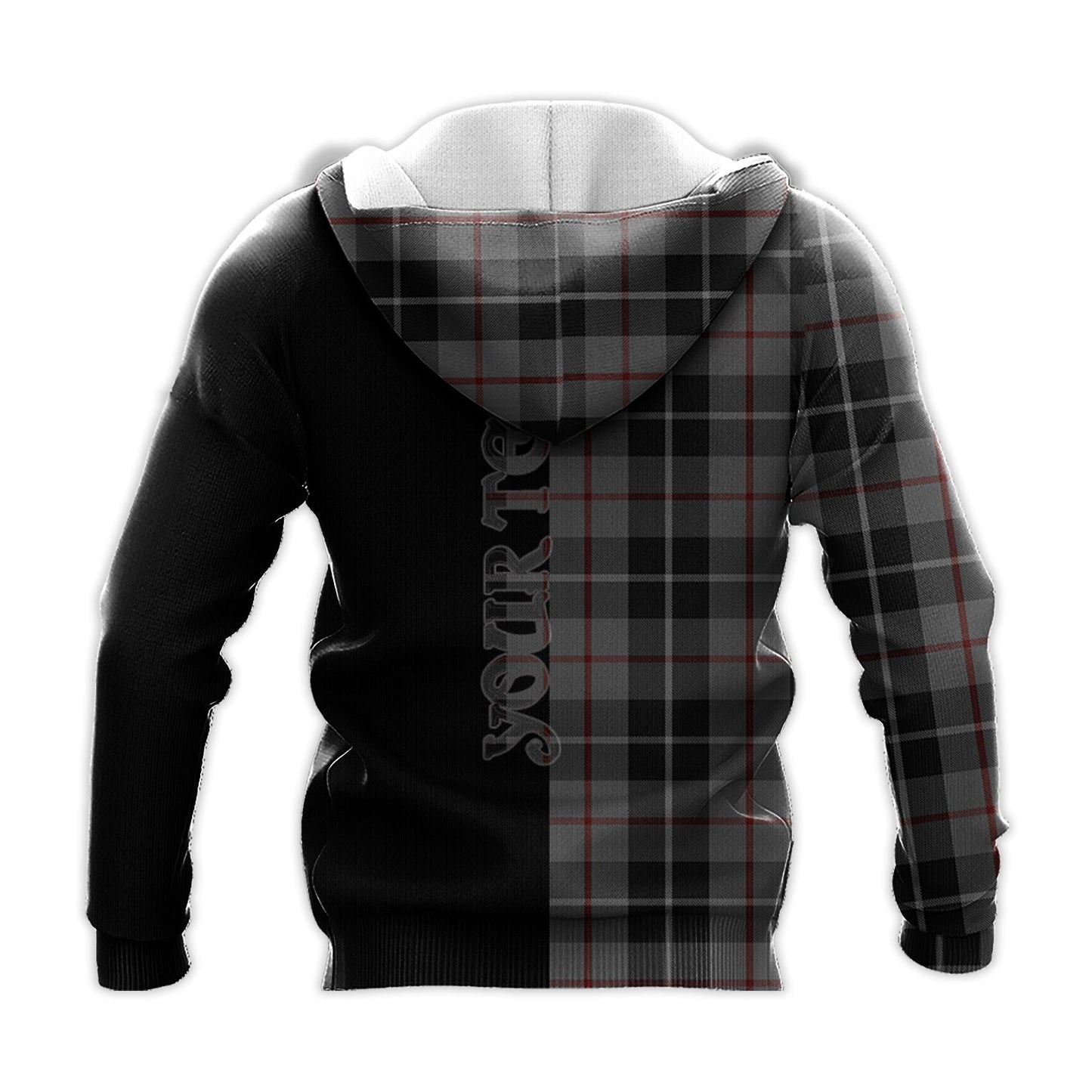Printivon Thompson Grey Tartan Personalize Half Hoodie