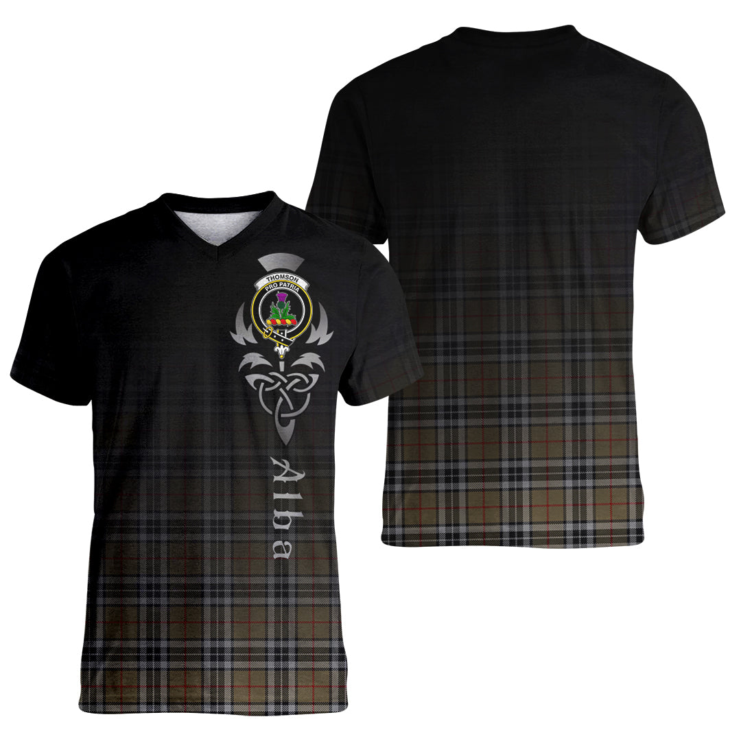 Printivon Thomson Camel Tartan Crest Alba Celtic T Shirt
