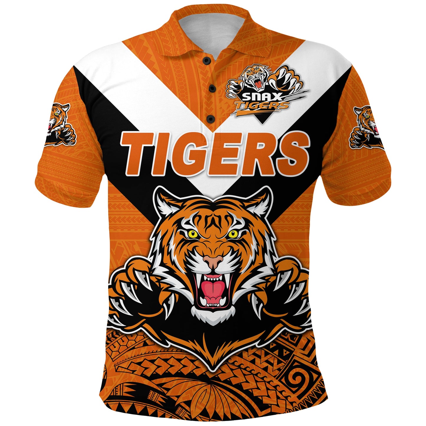 Custom Personalised Papua New Guinea Lae Snax Tigers Polo Shirt Rugby Simple Style - Orange