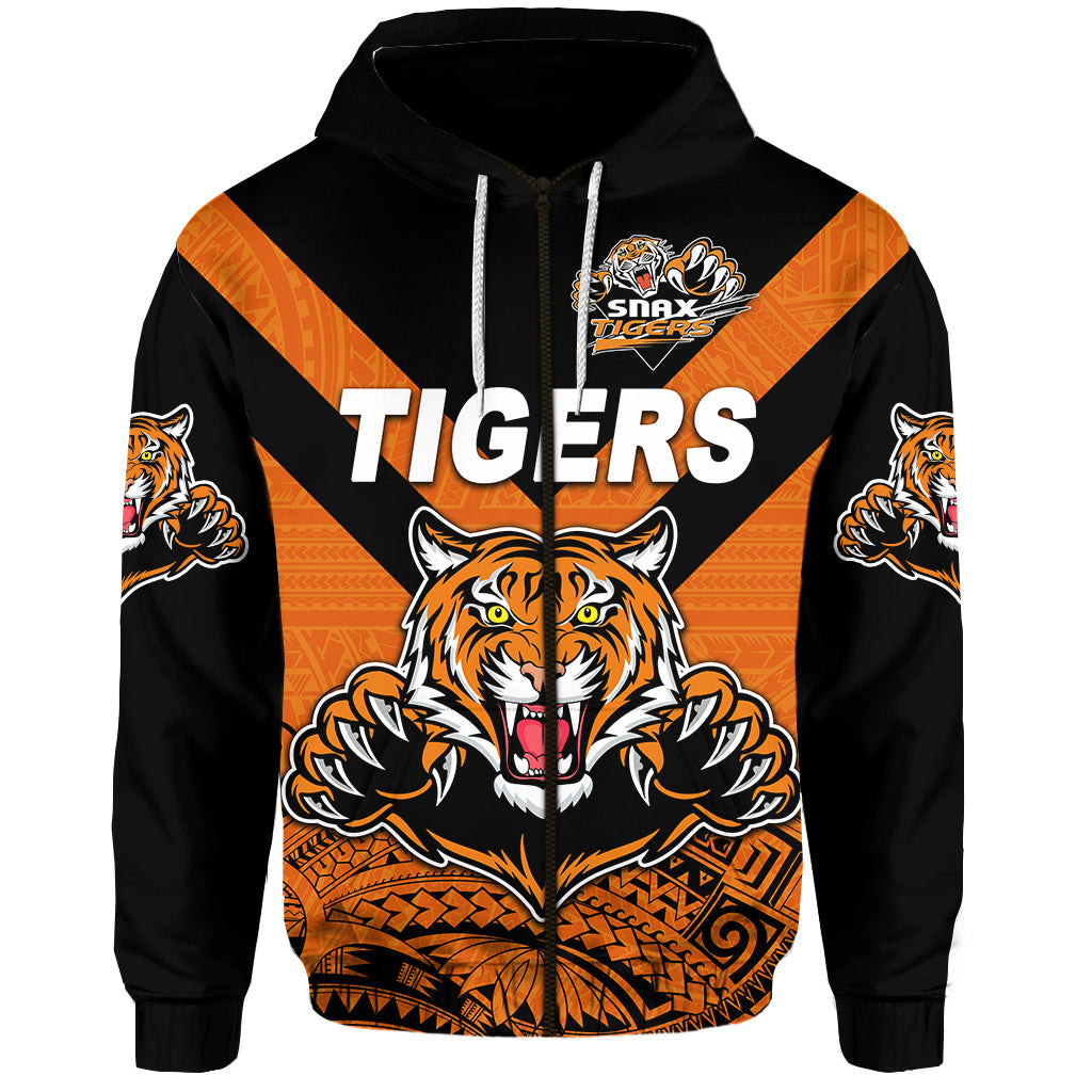 Papua New Guinea Lae Snax Tigers Zip Hoodie Rugby Original Style Orange