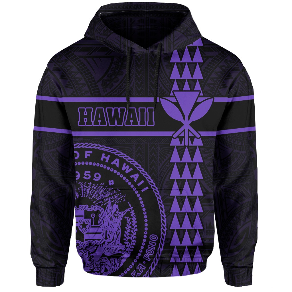 Polynesian Kakau Kanaka Seal Of Hawaii Hoodie Purple
