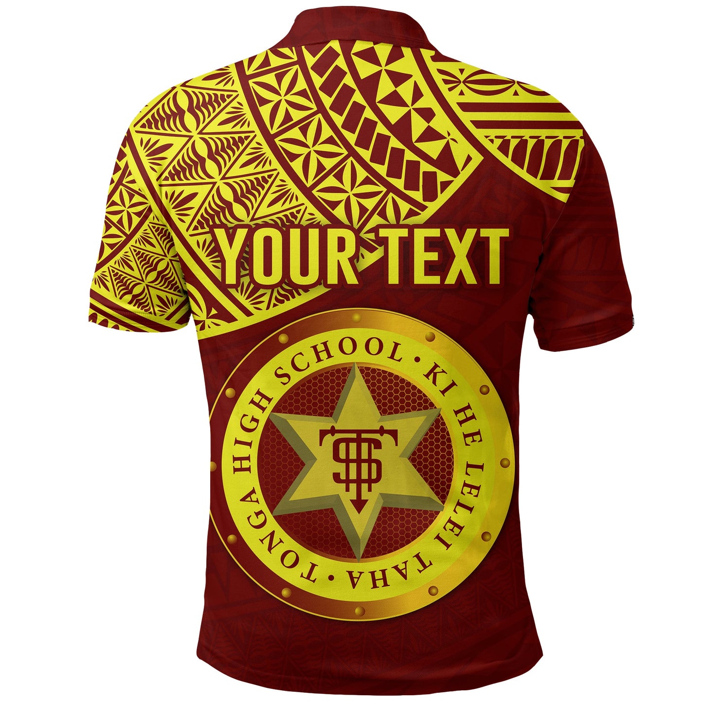 Tonga High School Polo Shirt Maroon and Gold Shirt