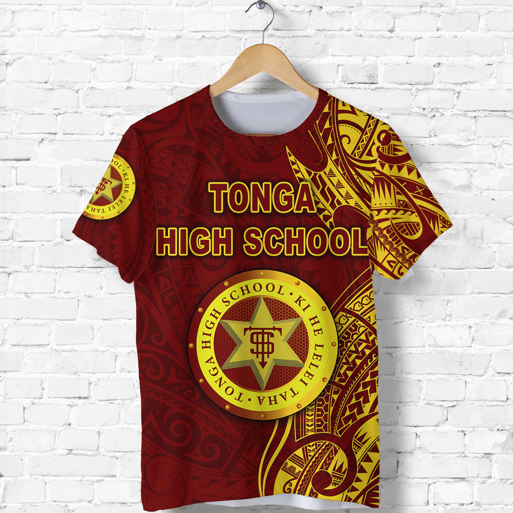 Custom Personalised Tonga High School T Shirt Simple Vibes - Maroon, Custom Text And Number