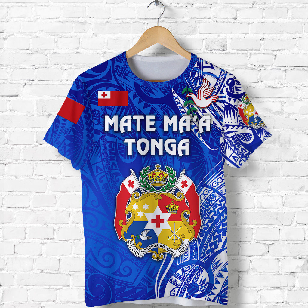 Tonga Coat Of Arms T Shirt Simple Vibes - Blue