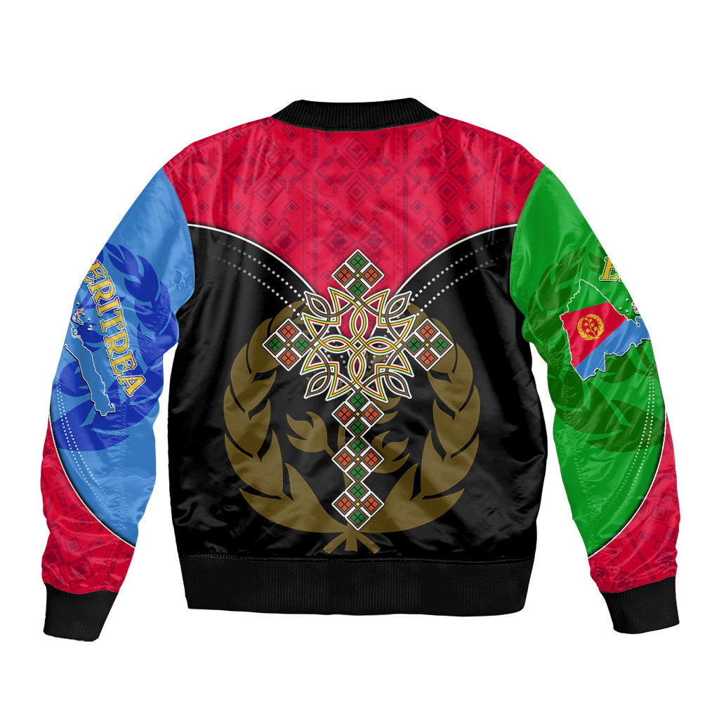 Eritrea Bomber Jacket Coat Of Arms And Map With Cross