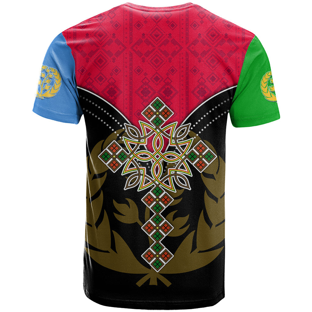 Eritrea T Shirt Coat Of Arms And Map With Cross