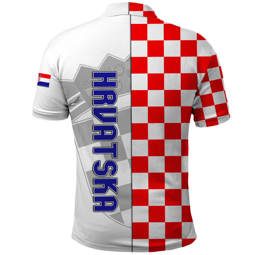 Croatia Polo Shirt Chessboard Mix Coat Of Arms