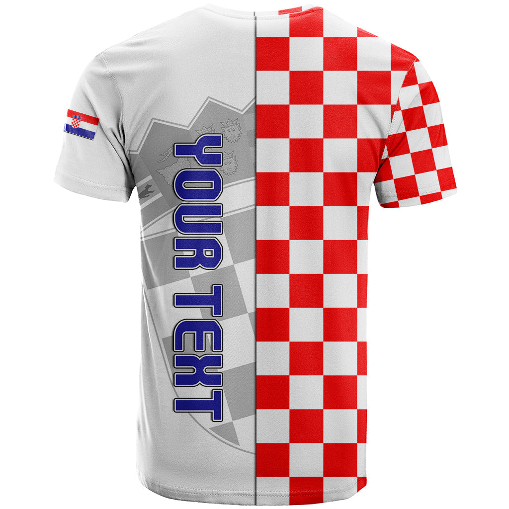 Personalised Croatia T Shirt Chessboard Mix Coat Of Arms
