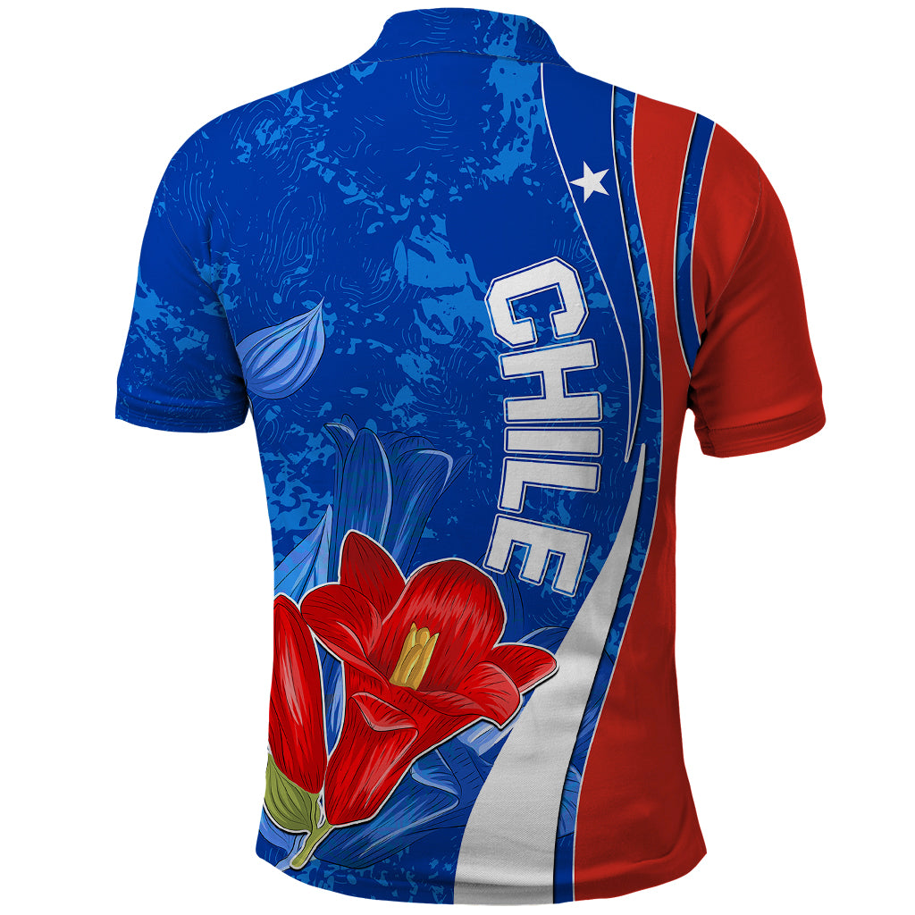 Chile Polo Shirt Copihue With Flag