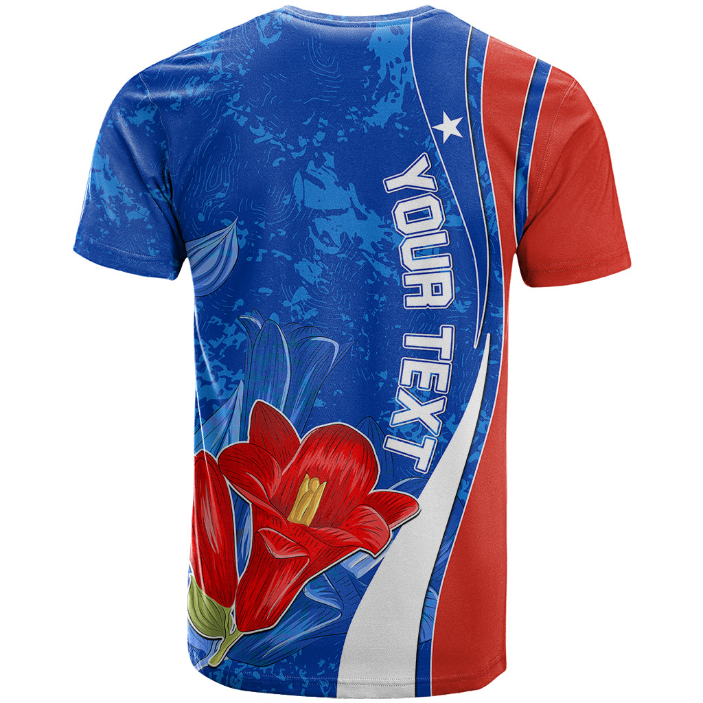 Custom Chile T Shirt Copihue With Flag