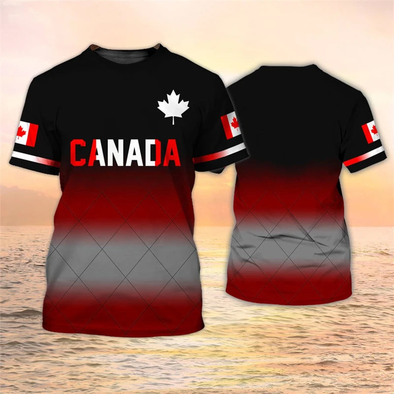 Canada Flag T Shirt Canada Maple Leaf Printed Black Shirt