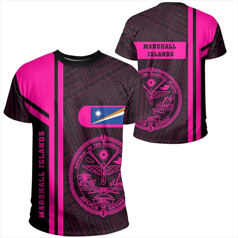 Marshall Islands Coat Of Arms T Shirt - Marshall Islands Tropical Polynesian Tribal Printed Shirt