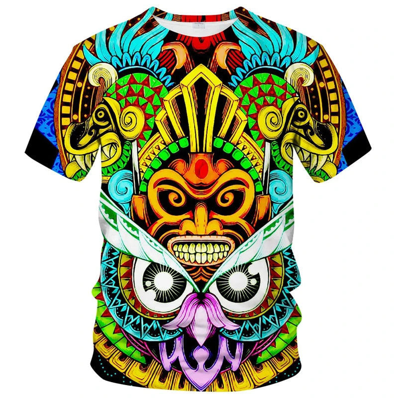 Retro Mexico Aztec Totem T Shirt Mayan Culture Unisex Shirt All Over Print