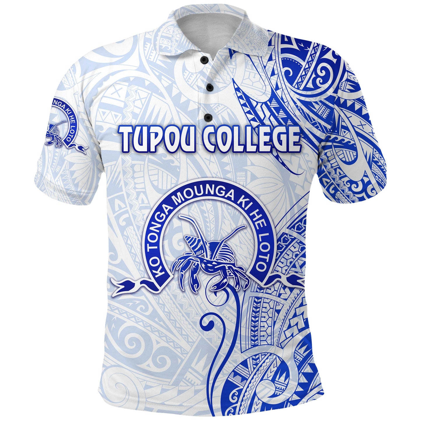 Tonga Tupou College Polo Shirt Simple Vibes - White