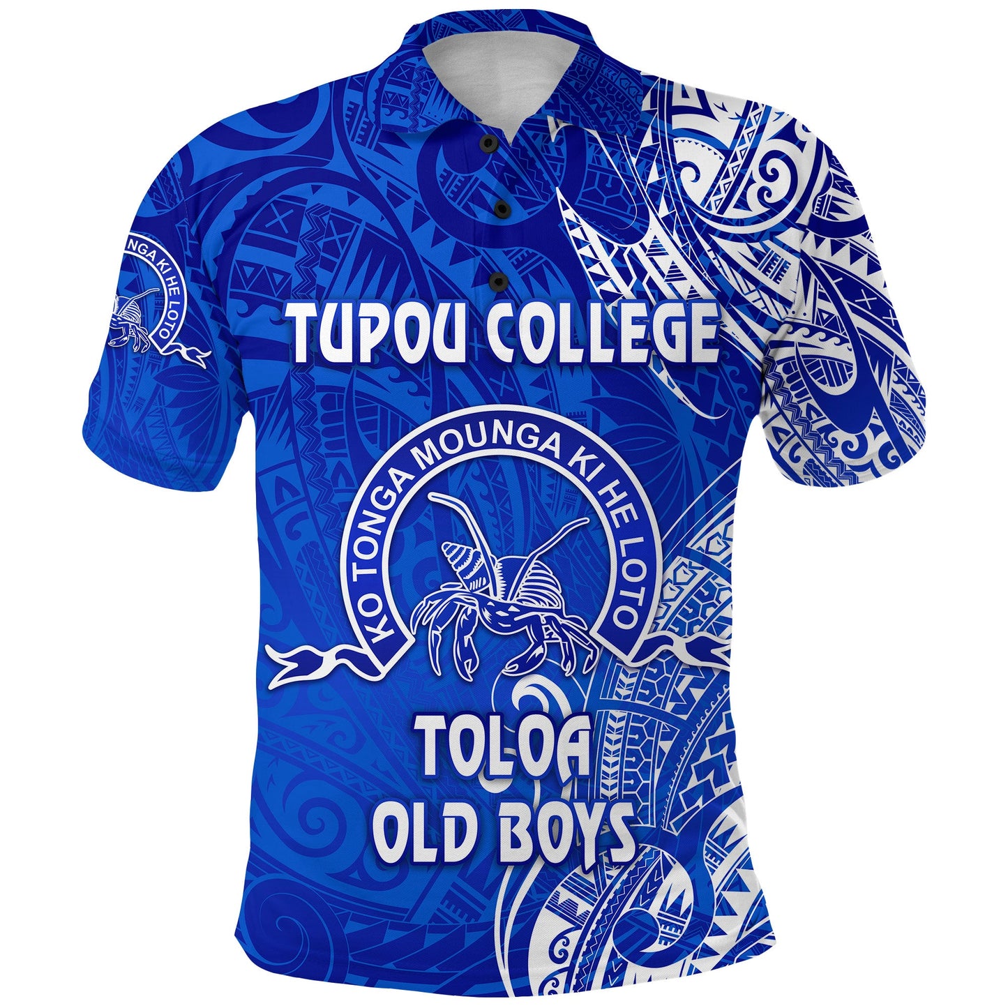 Custom Personalised Tonga Tupou College Polo Shirt Toloa Old Boys Simple Vibes - Blue, Custom Text And Number