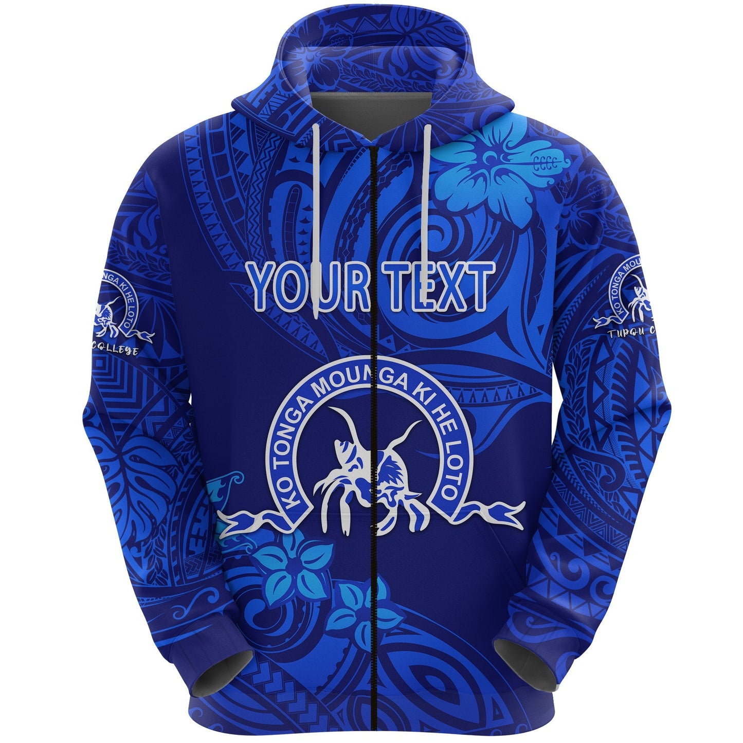 ( Personalised) Kolisi Ko Tupou College Tonga Zip Hoodie Unique Vibes Full Blue