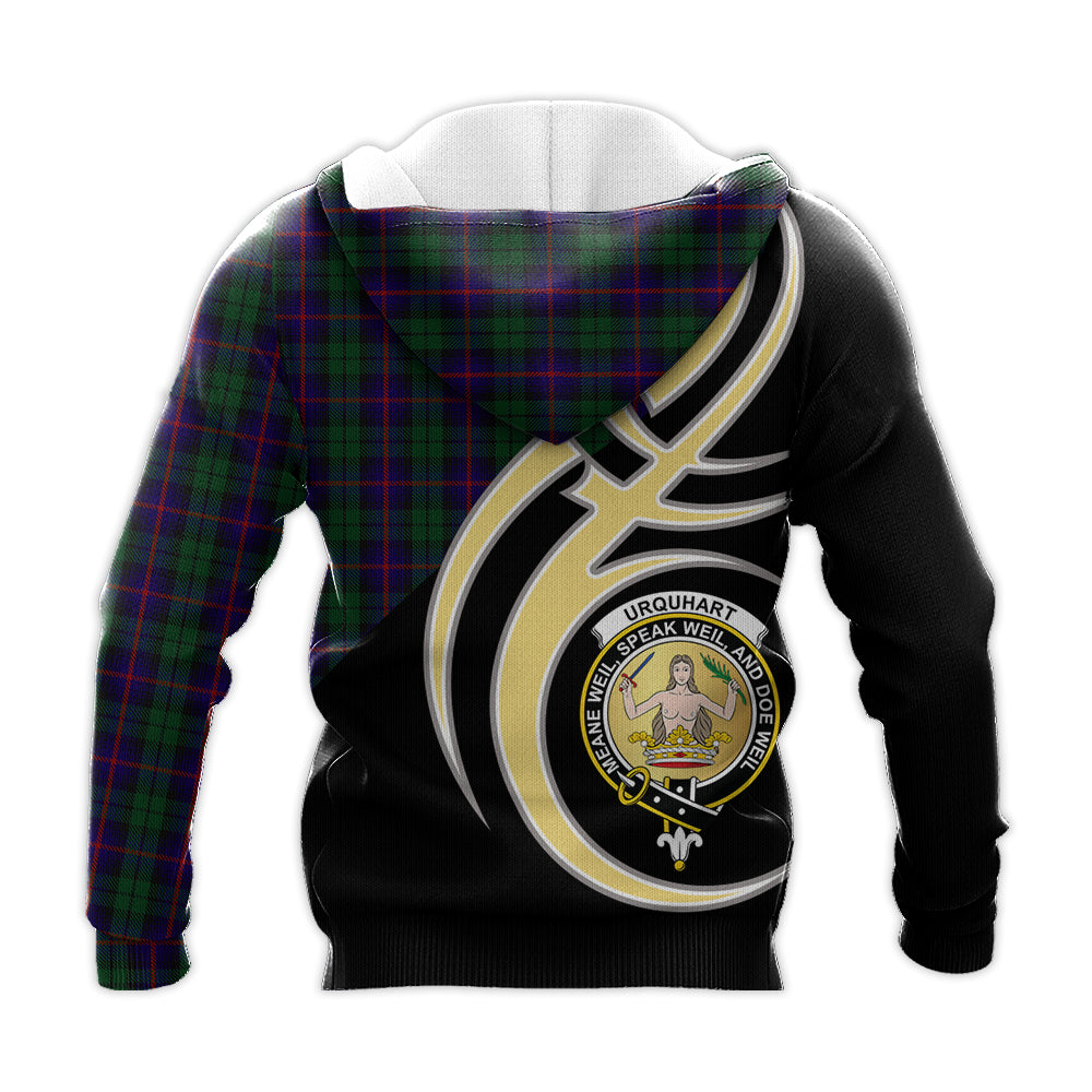 Printivon Urquhart Clan Believe In Me Crest Tartan Knitted Hoodie Custom Your Text