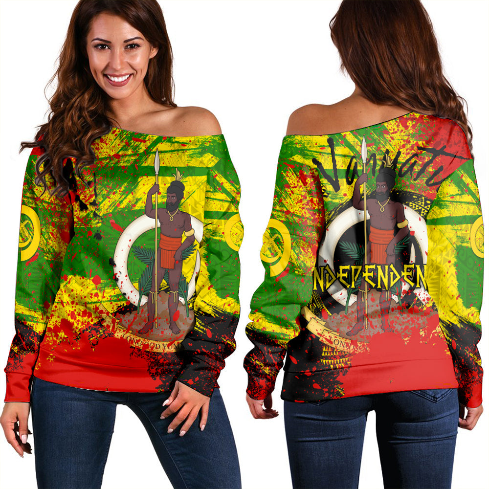 Vanuatu Independence Day Grunge Women Off Shoulder