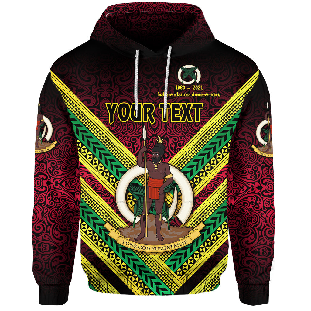 ( Personalised) Vanuatu Special Independence Anniversary Hoodie Creative Style Gradient Red