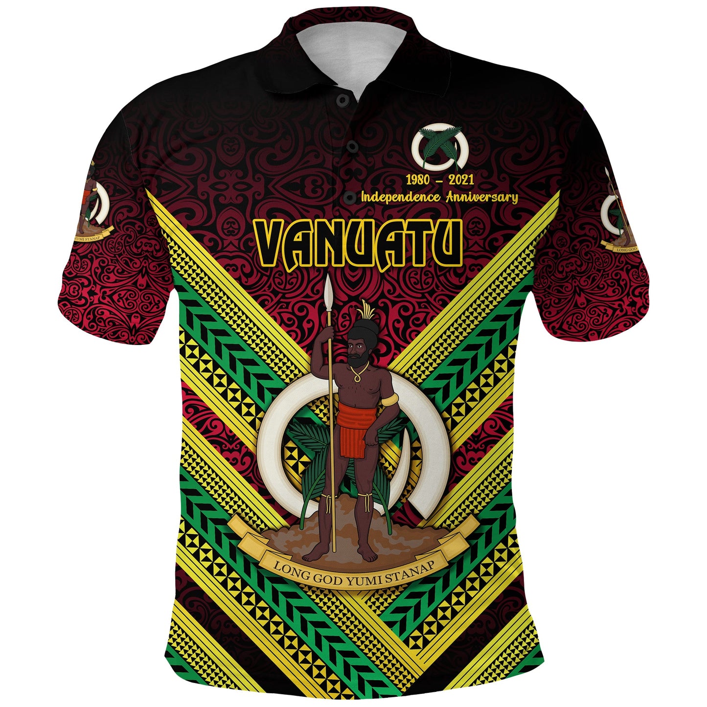 Vanuatu Special Independence Anniversary Polo Shirt Creative Style - Gradient Red