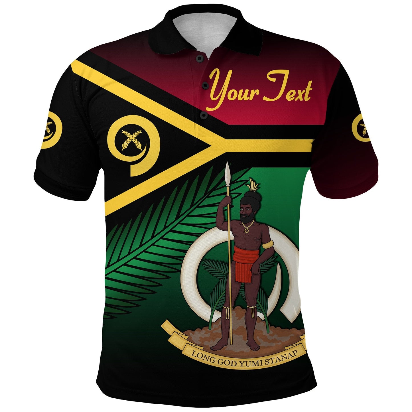 Custom Personalised Vanuatu Rugby Polo Shirt Proud Vibes
