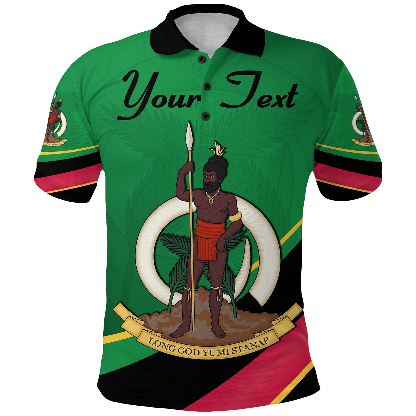 Custom Personalised Vanuatu Rugby Polo Shirt Simple Style