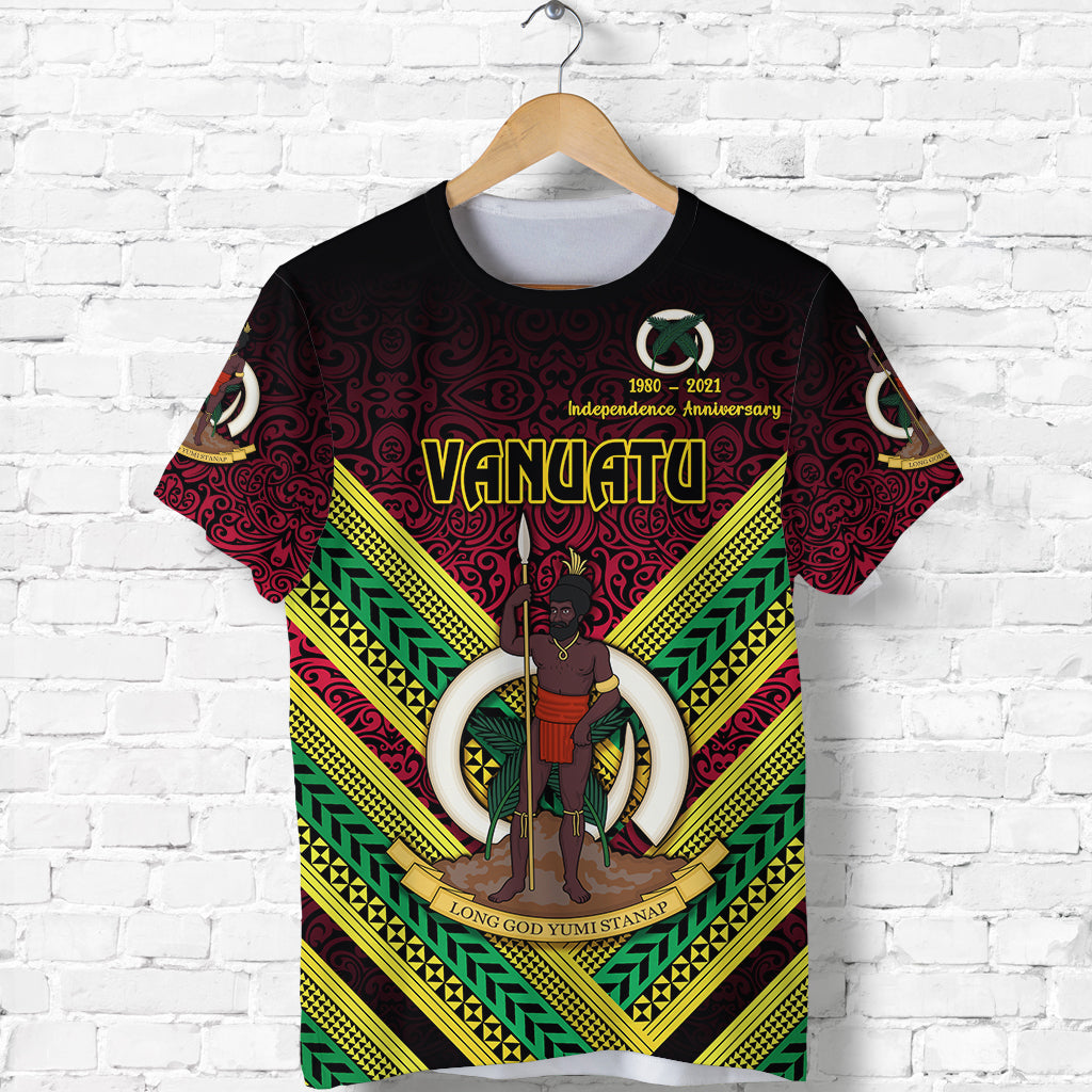 (Custom Personalised) Vanuatu Special Independence Anniversary T Shirt Creative Style Gradient Red, Custom Text And Number