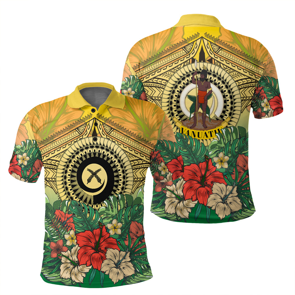 Vanuatu Polynesian Hibiscus Polo Shirt