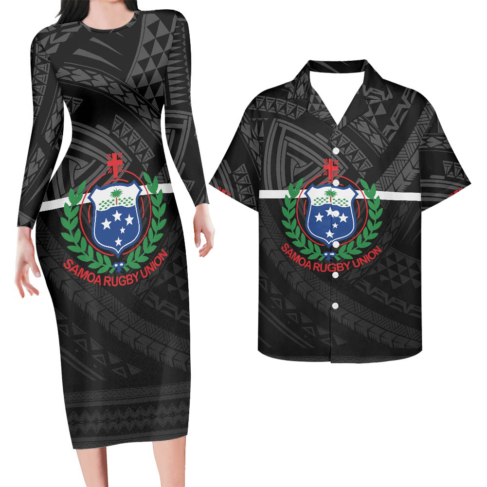 Samoa Matching Outfit For Couples Bodycon Dress And Hawaii Shirt