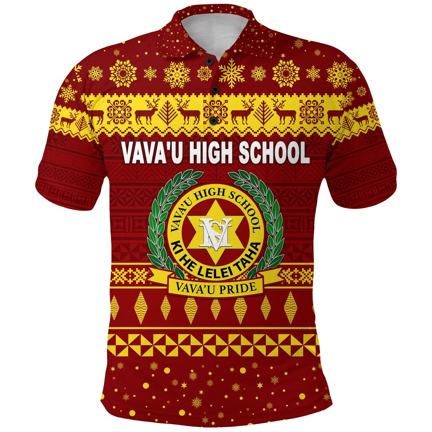Vava'u High School Christmas Polo Shirt Simple Style - Maroon