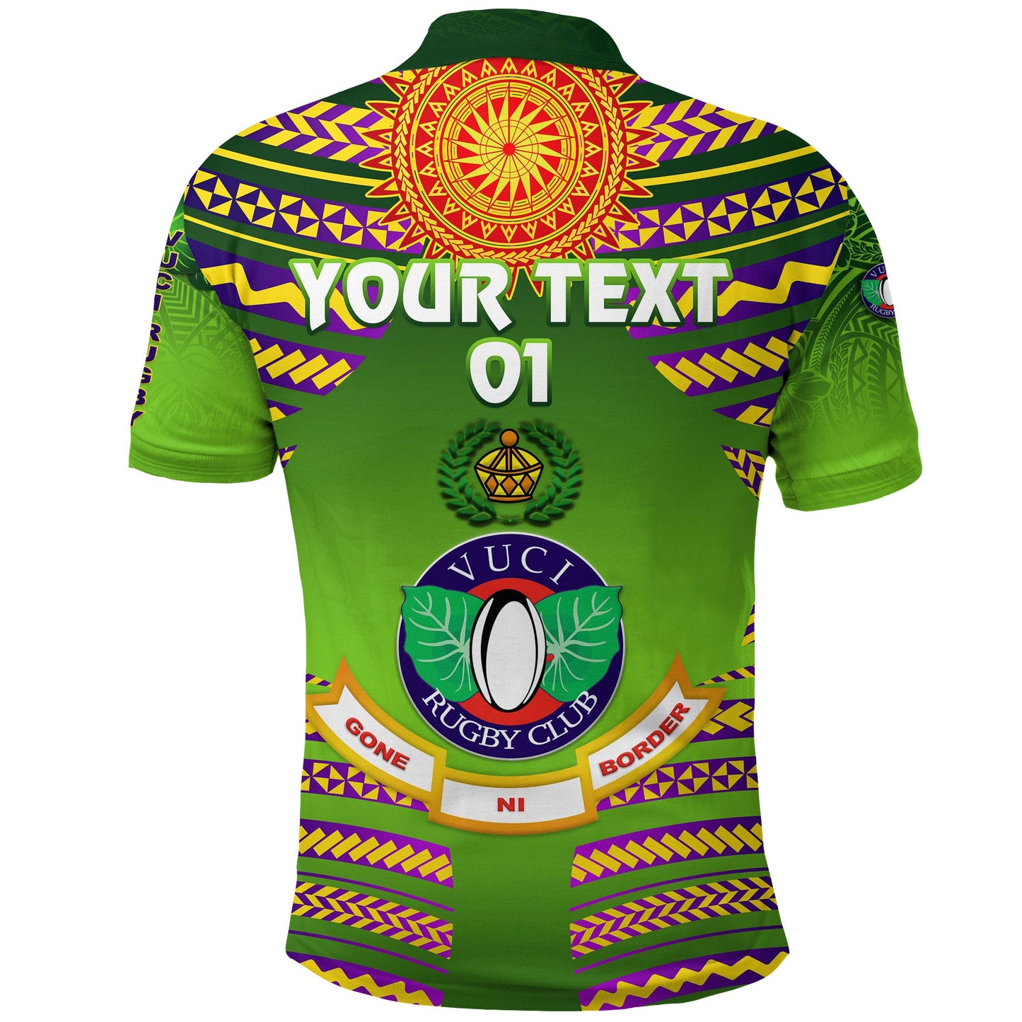 Custom Personalised Fiji Vuci Rugby Club Polo Shirt Creative Style - Green, Custom Text And Number
